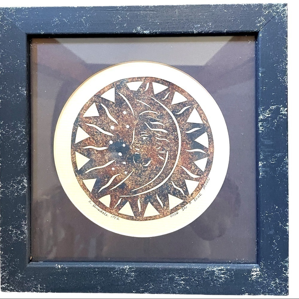 FRAMED original artwork, R. Hinsdale 1992 , renowned folk artist